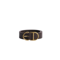 Ceinture CD  Cuir de taurillon marron boucle doré