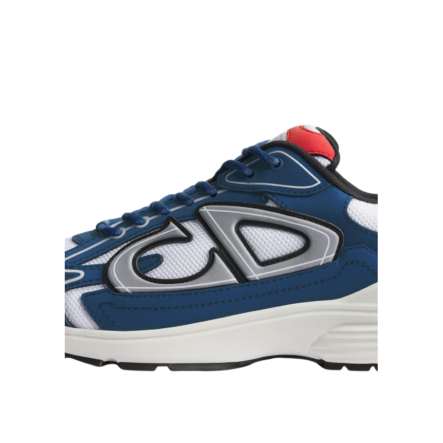 Sneaker DIOR B30 Countdown Maille technique blanche et tissu technique bleu foncé et rouge