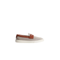 Mocassin Dior Chester Dioriviera Toile de coton beige et cuir de veau lisse marron