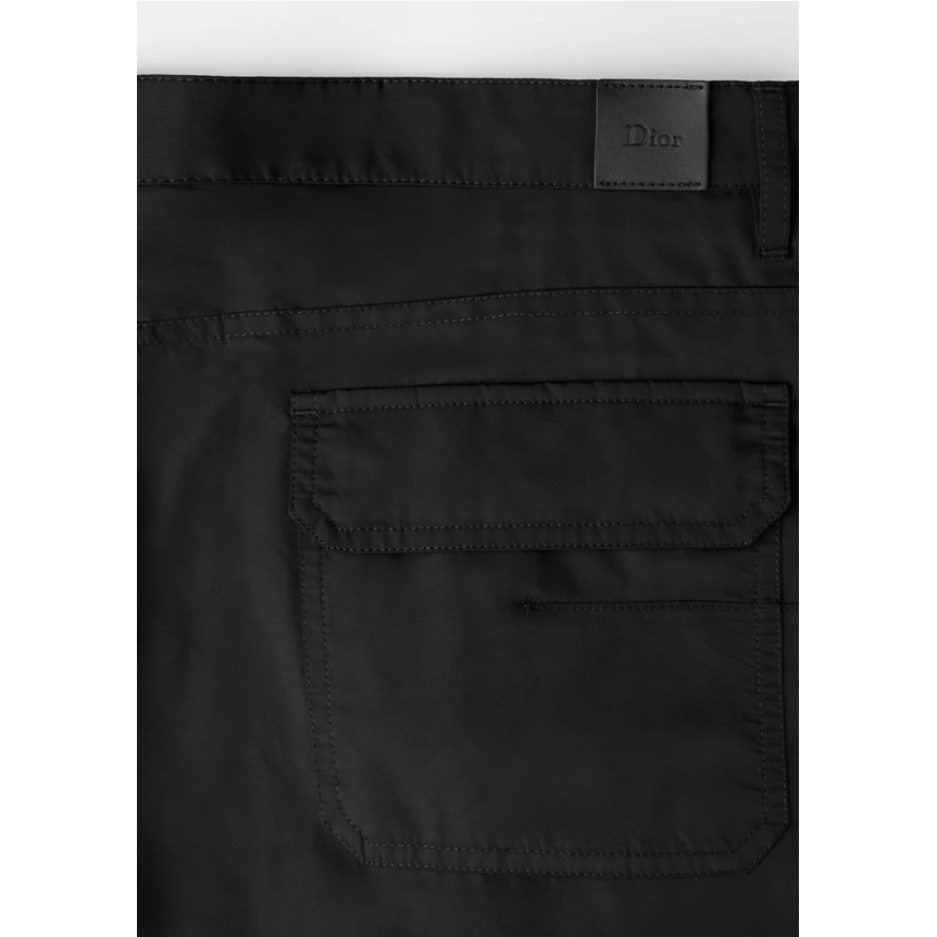 Short cargo DIOR Gabardine de soie mélangée noir sangle boucle CD