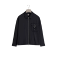 Surchemise zippée à boucle CD Toile de soie mélangée noire