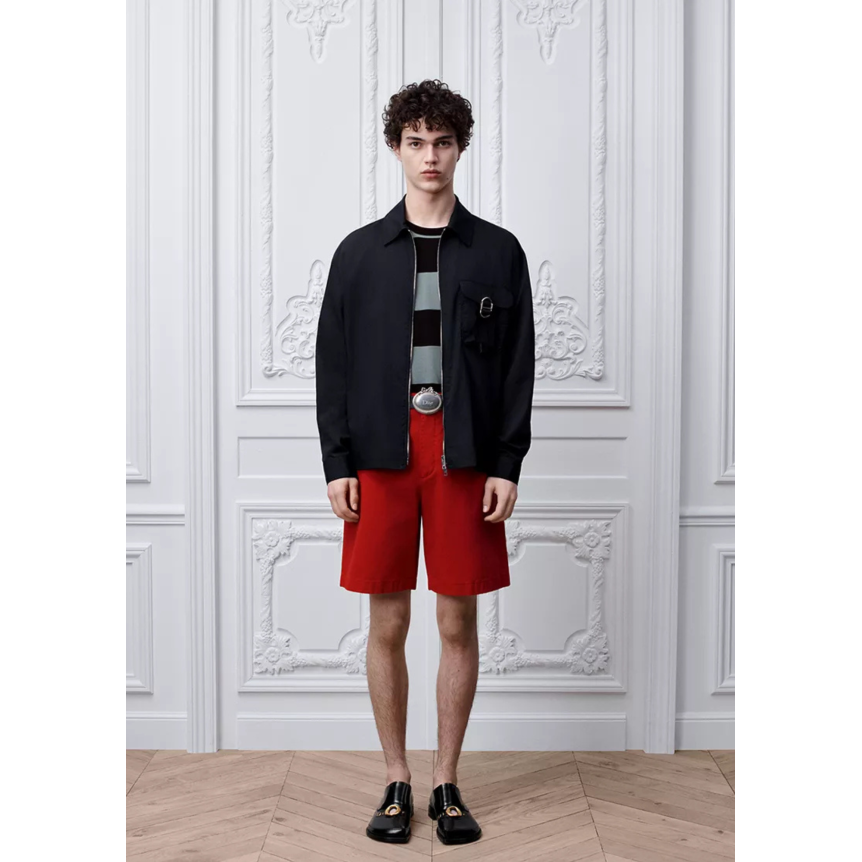 Surchemise zippée DIOR à boucle CD Toile de soie mélangée noire