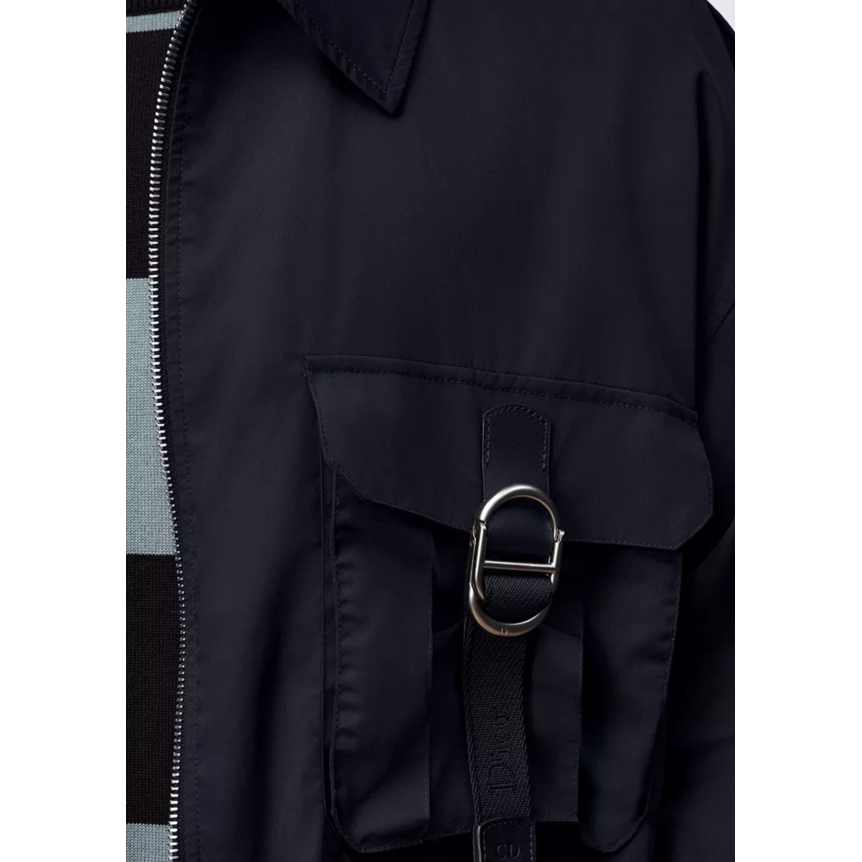 Surchemise zippée DIOR à boucle CD Toile de soie mélangée noire