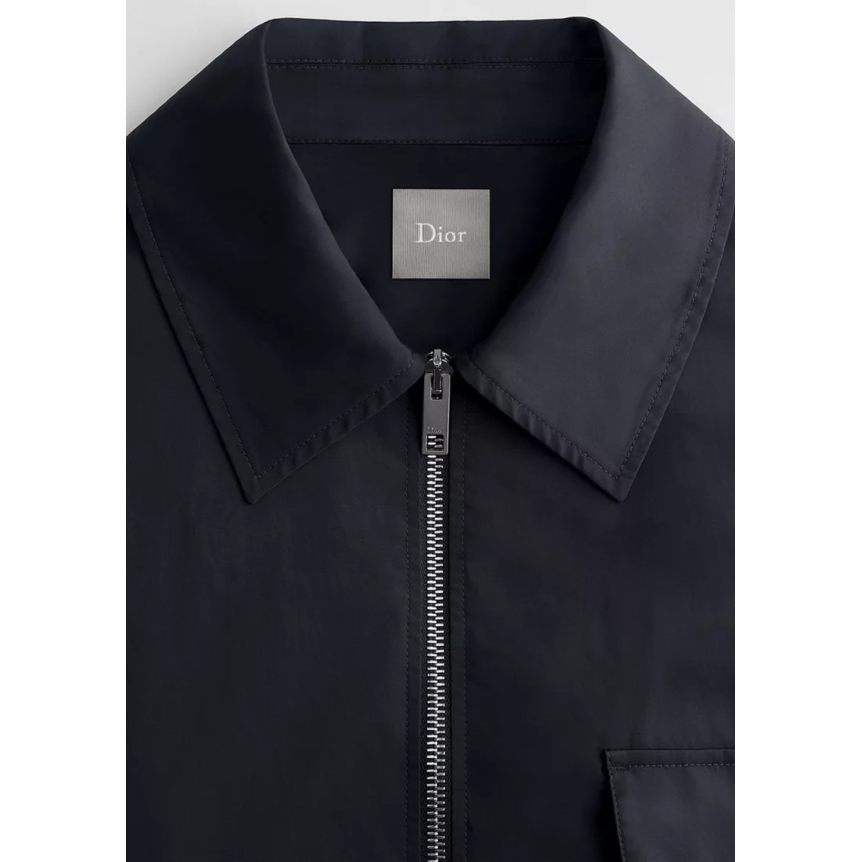 Surchemise zippée DIOR à boucle CD Toile de soie mélangée noire