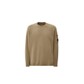 Sweat-shirt col rond coton chenille gris beige