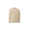 Sweat-shirt col rond coton chenille blanc