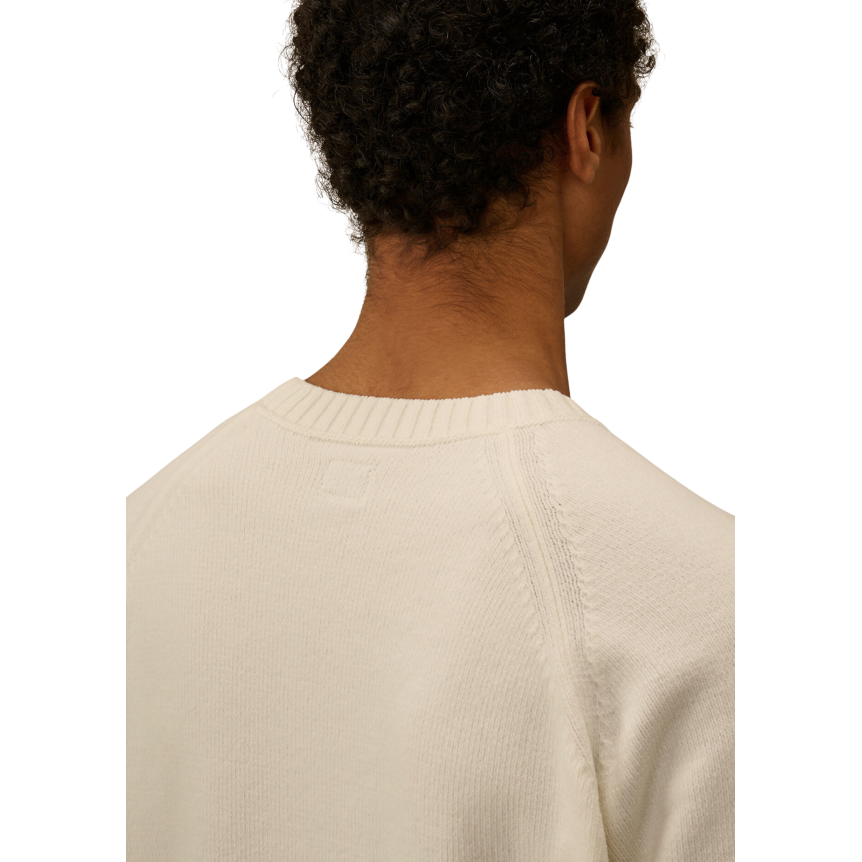 Sweat-shirt col rond CP COMPANY coton chenille blanc