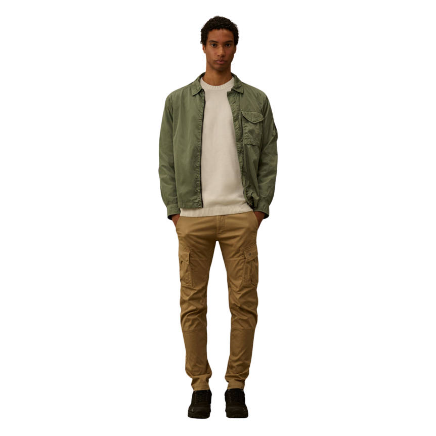 Sweat-shirt col rond CP COMPANY coton chenille blanc