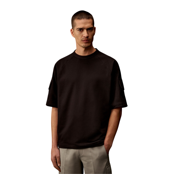 CP COMPANY T-shirt col rond coton noir poche manche Metropolis Collection