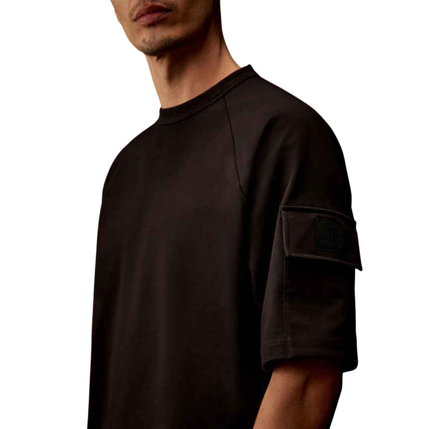 CP COMPANY T-shirt col rond coton noir poche manche Metropolis Collection