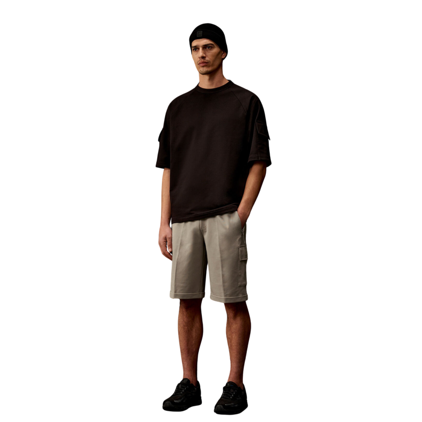 CP COMPANY T-shirt col rond coton noir poche manche Metropolis Collection
