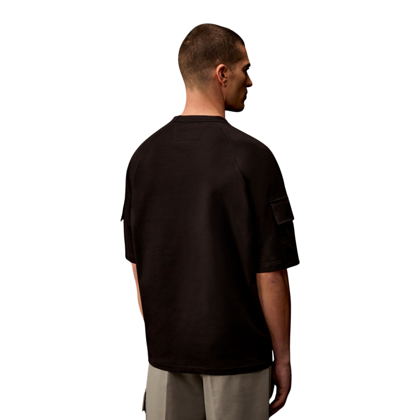 CP COMPANY T-shirt col rond coton noir poche manche Metropolis Collection