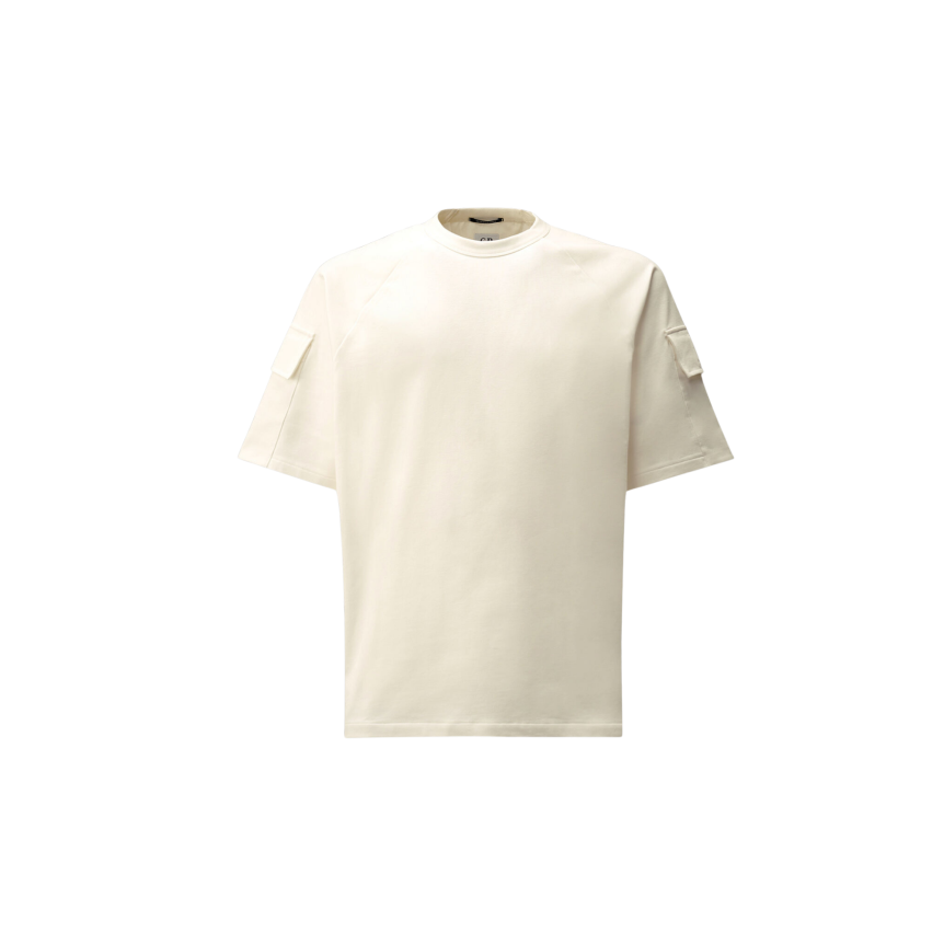 CP COMPANY T-shirt col rond coton blanc poche manche Metropolis Collection