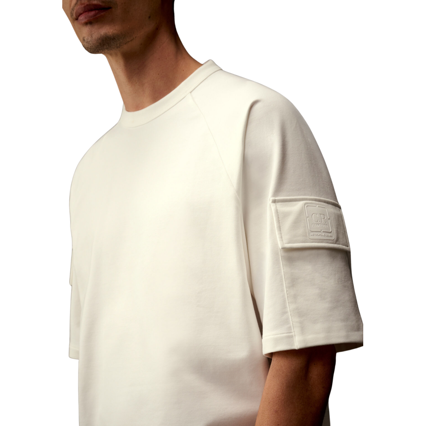CP COMPANY T-shirt col rond coton blanc poche manche Metropolis Collection