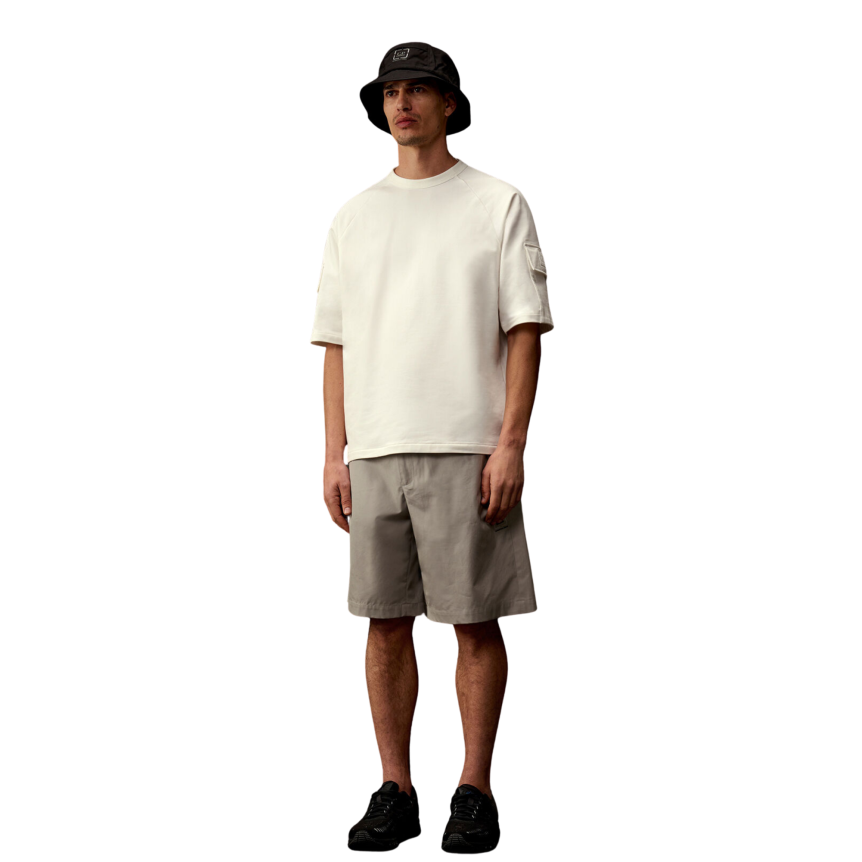 CP COMPANY T-shirt col rond coton blanc poche manche Metropolis Collection