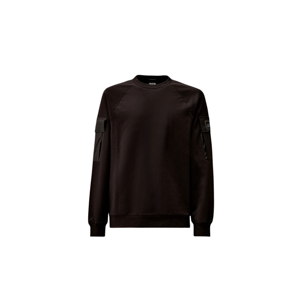 Sweat-shirt col rond CP COMPANY noir poche nylon manche Metropolis Collection