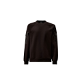 Sweat-shirt col rond noir poche nylon manche Metropolis Collection