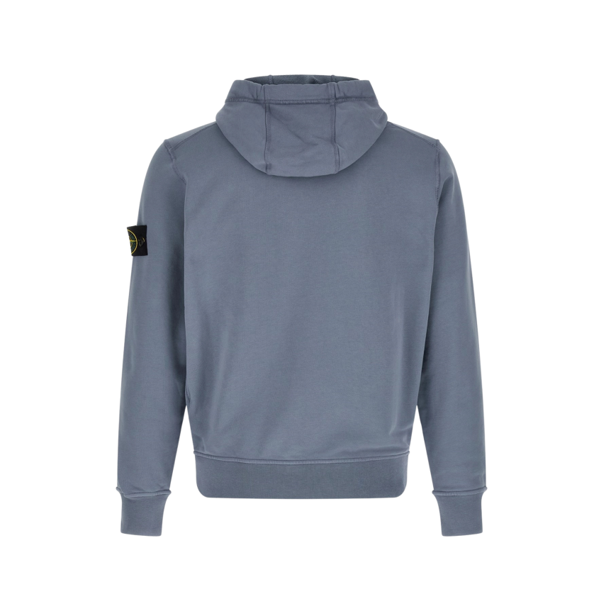 Sweat-shirt à capuche STONE ISLAND regular coton bleu jeans poche kangourou