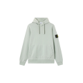 Sweat-shirt à capuche regular coton vert sauge poche kangourou