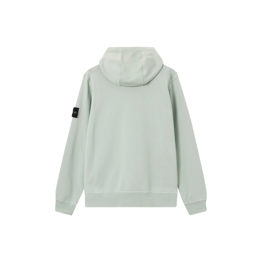 Sweat-shirt à capuche regular STONE ISLAND coton vert sauge poche kangourou