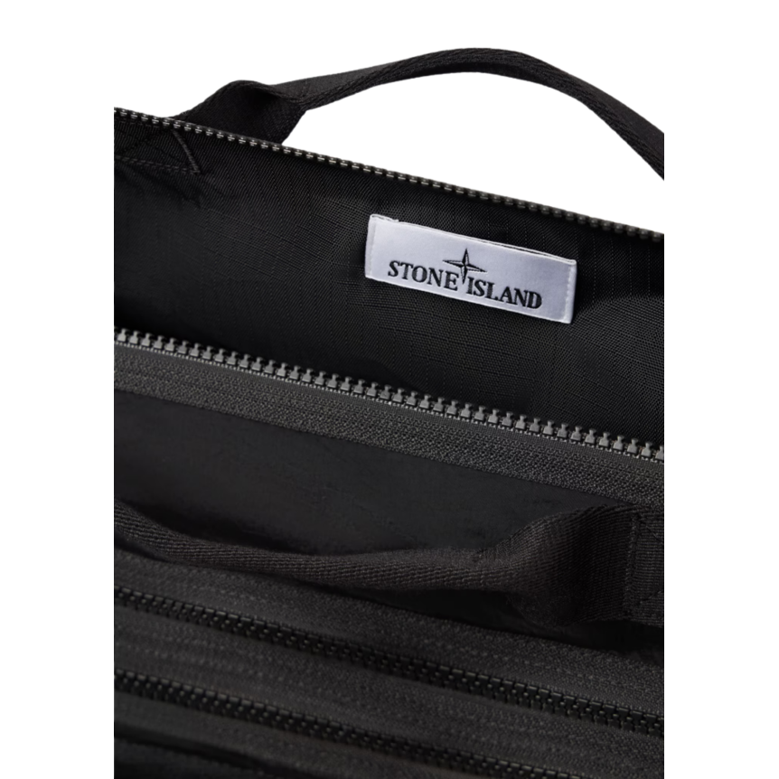 Sac polochon STONE ISLAND avec bandoulière amovible nylon métal noir