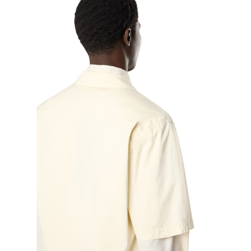 Chemise manche courte STONE ISLAND confort coton écru double poche poitrine