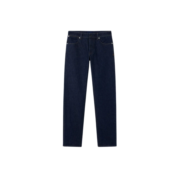 Jean droit regular STONE ISLAND cinq poches denim coton bleu brut
