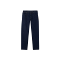 Jean droit regular cinq poches denim coton bleu brut