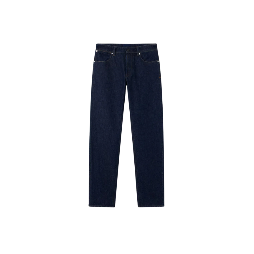 Jean droit regular STONE ISLAND cinq poches denim coton bleu brut