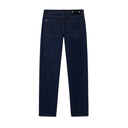 Jean droit regular STONE ISLAND cinq poches denim coton bleu brut