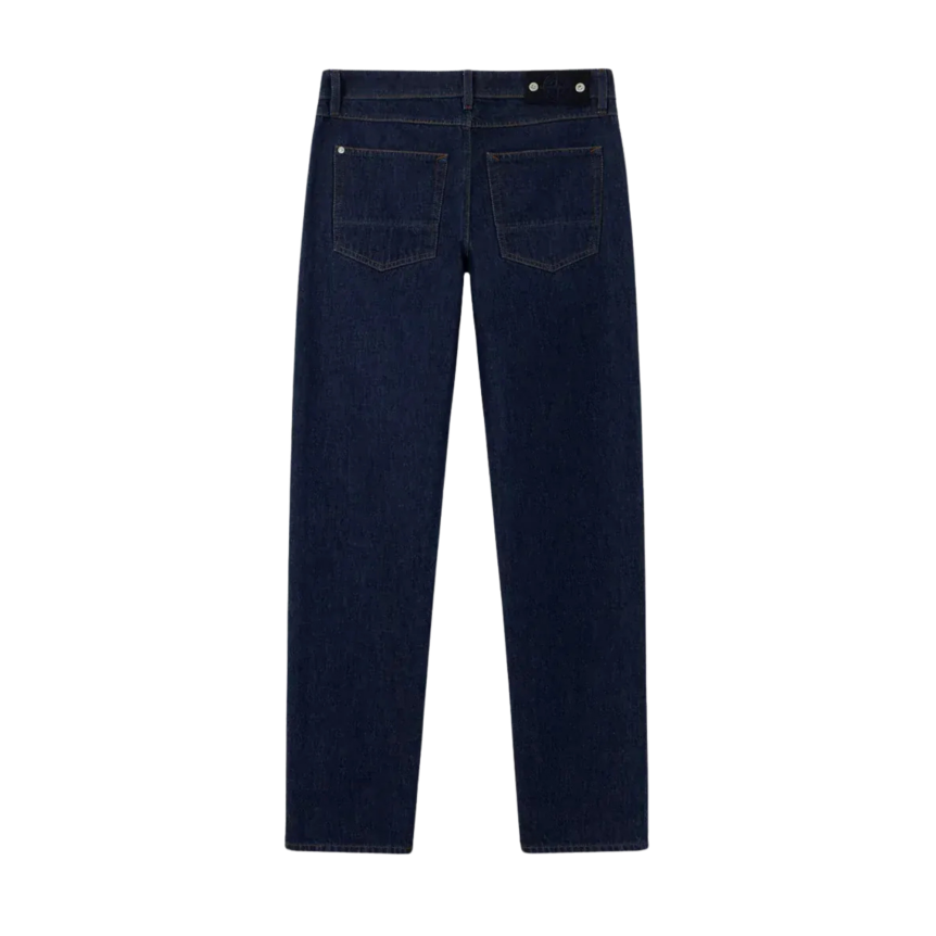 Jean droit regular STONE ISLAND cinq poches denim coton bleu brut