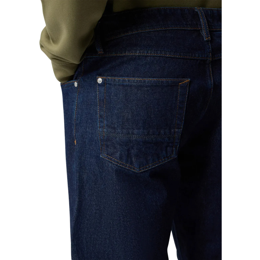 Jean droit regular STONE ISLAND cinq poches denim coton bleu brut