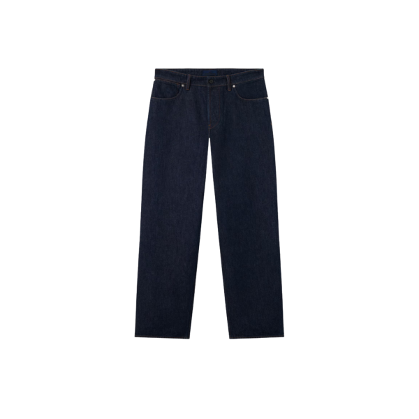 Jean cinq poches loose STONE ISLAND denim coton bleu brut rincé Denim Research collection