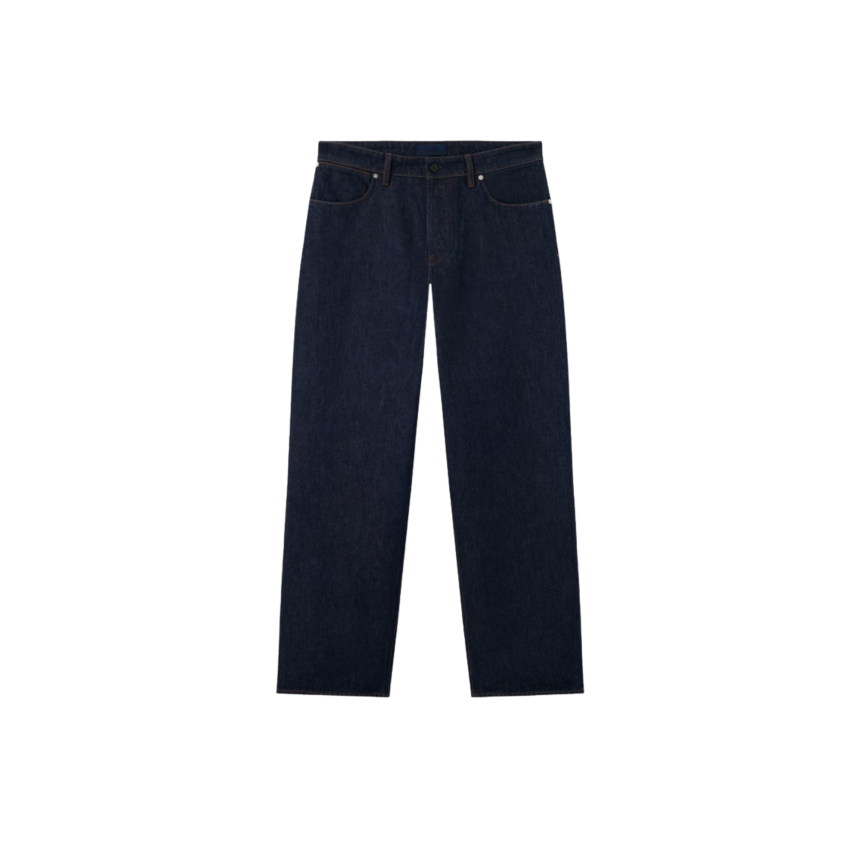 Jean cinq poches loose STONE ISLAND denim coton bleu brut rincé Denim Research collection