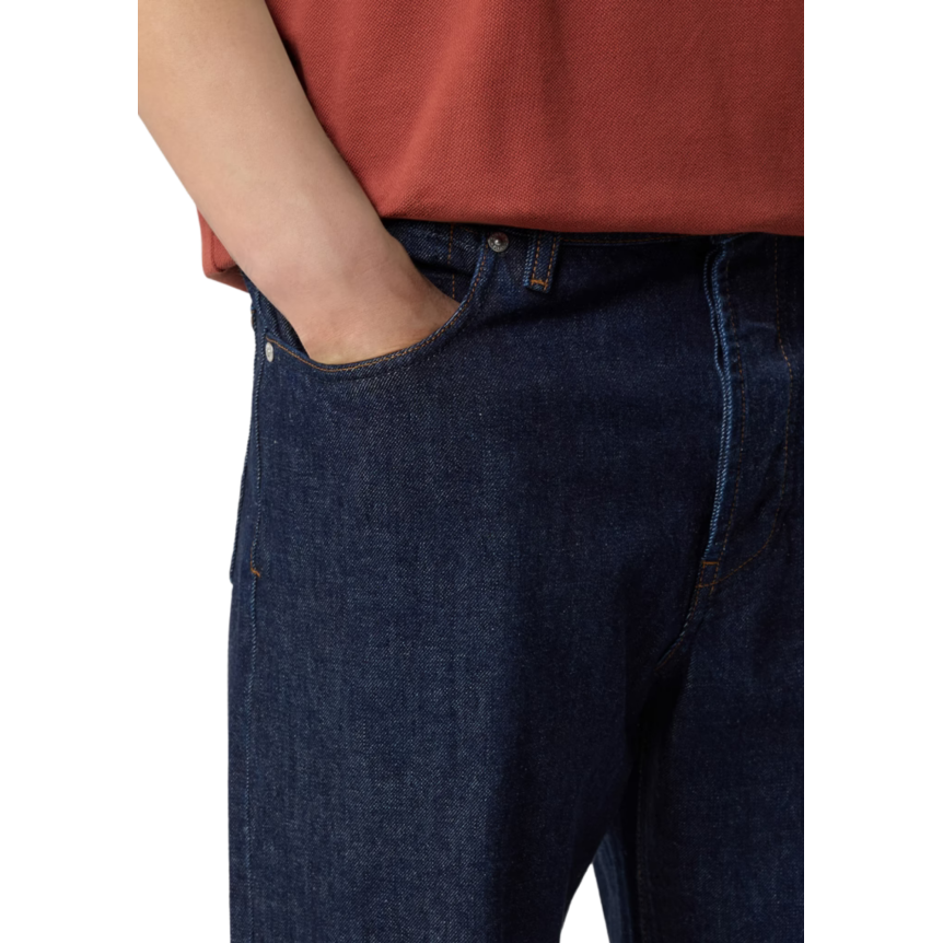 Jean cinq poches loose STONE ISLAND denim coton bleu brut rincé Denim Research collection