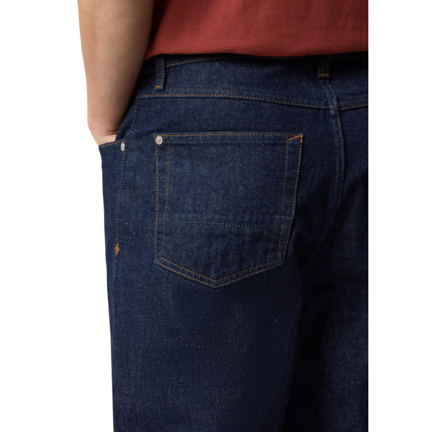 Jean cinq poches loose STONE ISLAND denim coton bleu brut rincé Denim Research collection