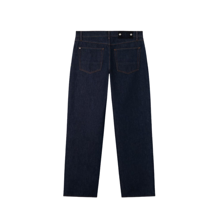 Jean cinq poches loose STONE ISLAND denim coton bleu brut rincé Denim Research collection