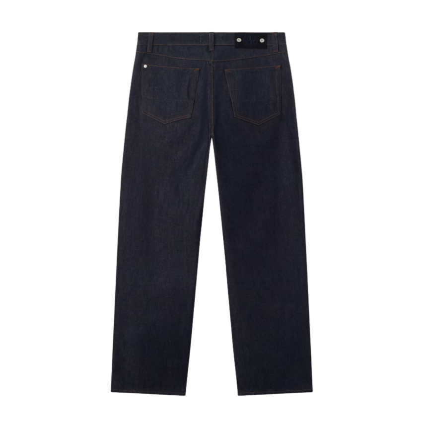 Jean droit regular STONE ISLAND cinq poches denim coton bleu indigo brut Denim Research