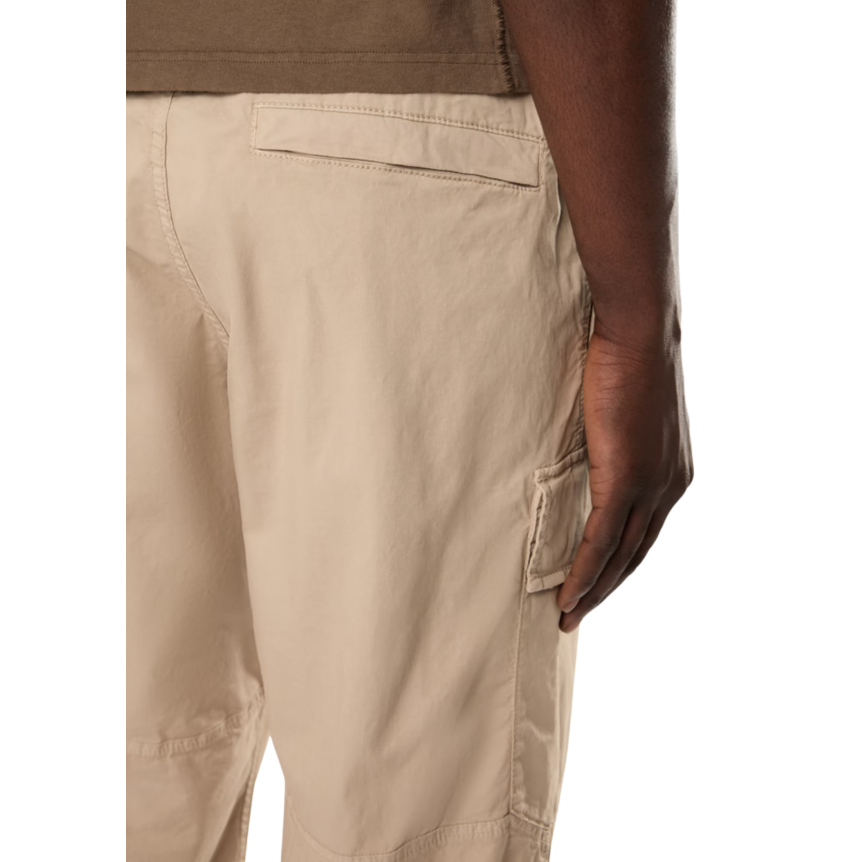 Pantalon cargo ample STONE ISLAND taille élastique sergé coton bio beige sable