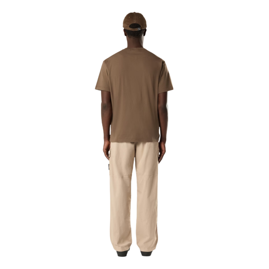 Pantalon cargo ample STONE ISLAND taille élastique sergé coton bio beige sable