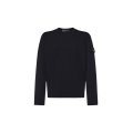 Pull ras-du-cou coton bio nylon noir manche roulotée