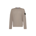 Pull ras-du-cou coton bio nylon beige sable manche roulotée