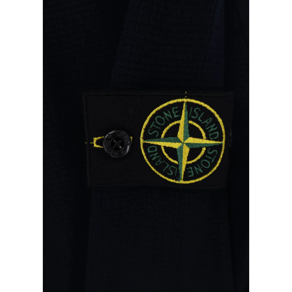 Pull ample ras-du-cou STONE ISLAND coton bleu marine manche longue côtelée