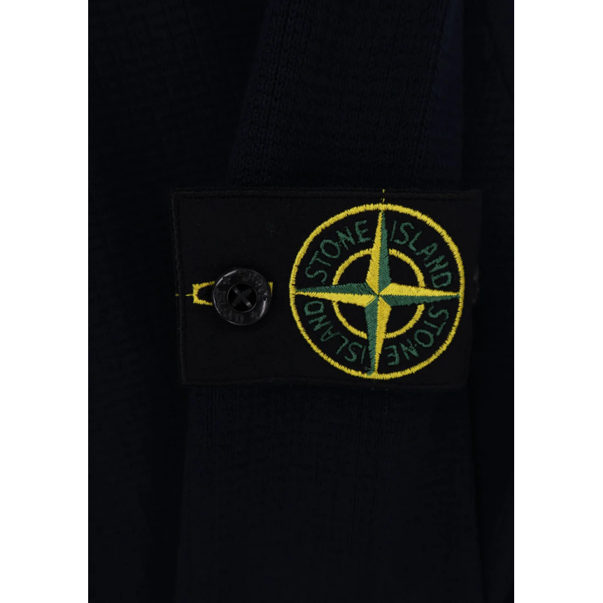 Pull ample ras-du-cou STONE ISLAND coton bleu marine manche longue côtelée