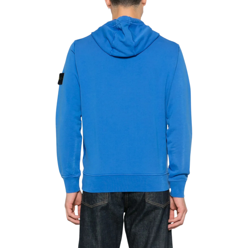 Sweat-shirt à capuche STONE ISLAND regular coton bleu roi poche kangourou