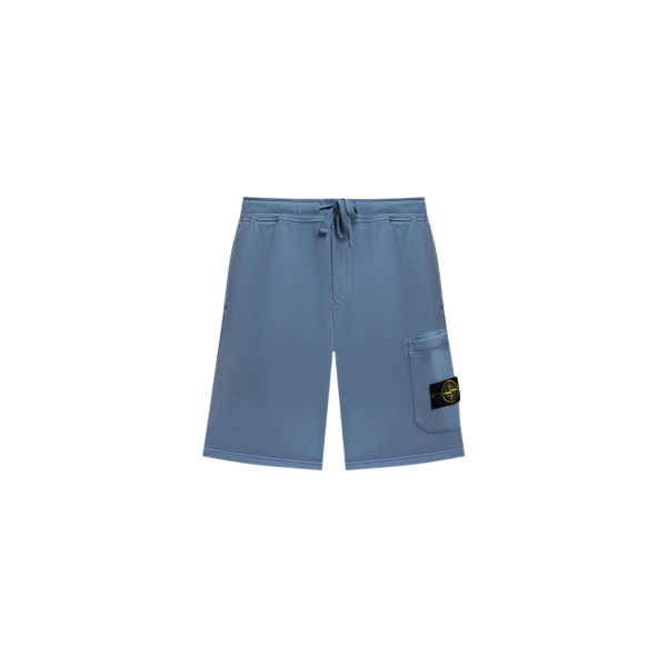 Short de jogging coupe regular STONE ISLAND à poche cargo coton bleu jeans
