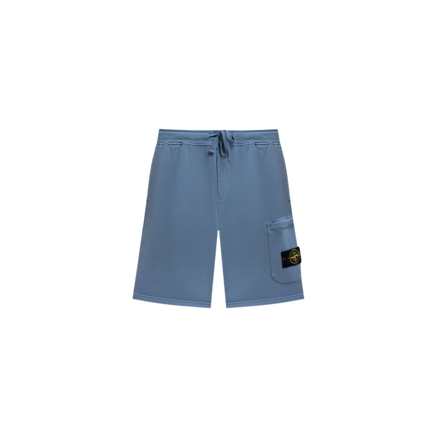Short de jogging coupe regular STONE ISLAND à poche cargo coton bleu jeans