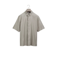 Chemise manche courte Dior Oblique Jacquard coton soie gris taupe