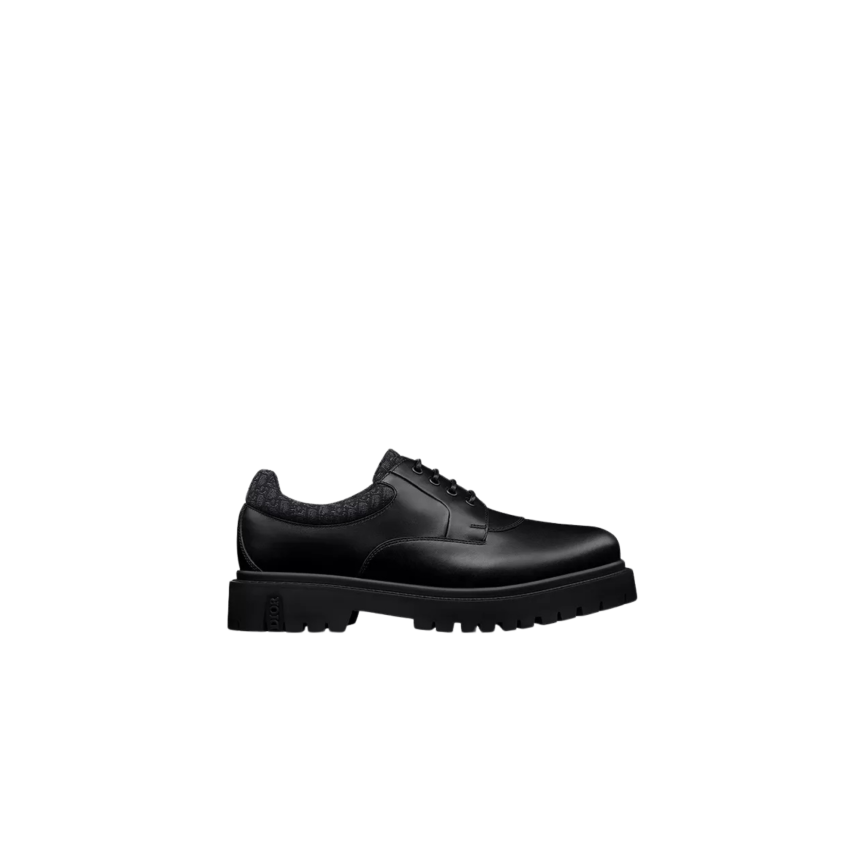 Derby DIOR Explorer III Cuir veau lisse et toile jacquard Dior Oblique noir