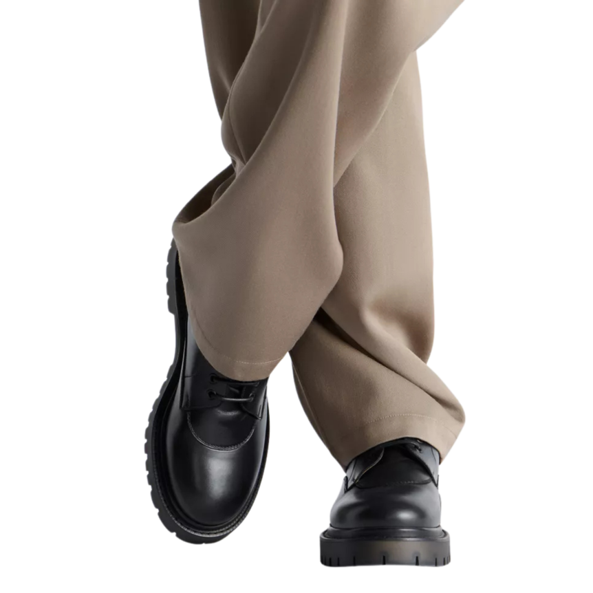 Derby DIOR Explorer III Cuir veau lisse et toile jacquard Dior Oblique noir